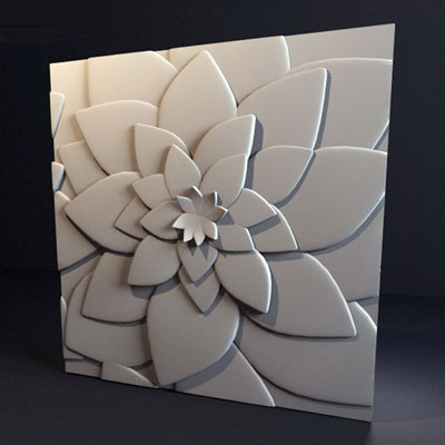 Гипсовая 3D панель «Цветок лотоса»