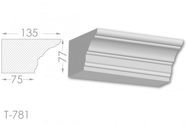 Тяга, молдинг з гіпсу т-781