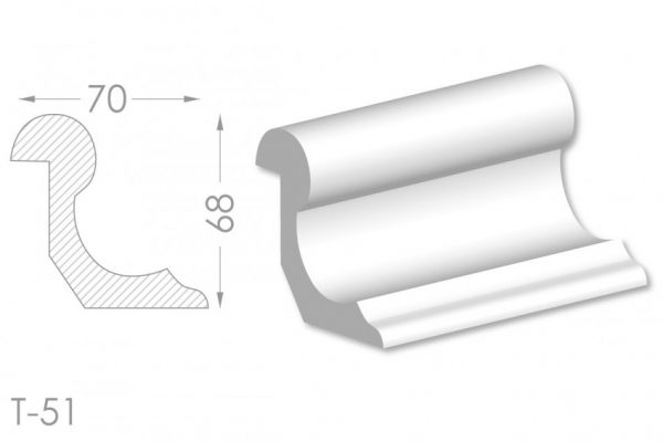 Тяга, молдинг з гіпсу т-51